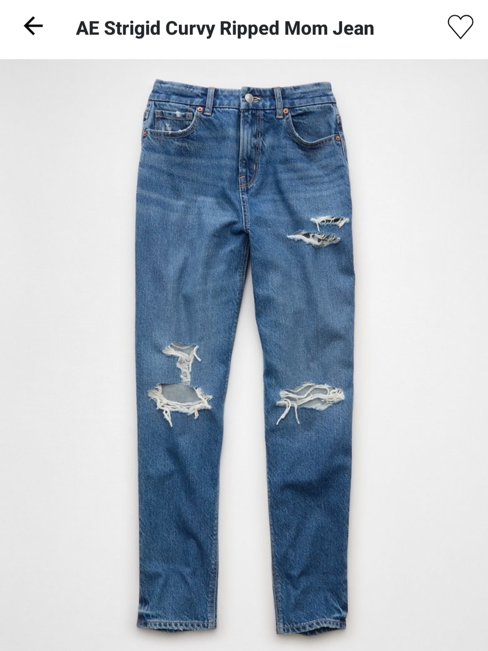 American Eagle Outfitters Strigid Curvy Ripped Mom Jeans - Blue